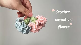 Crochet Carnation Tutorial 🌸 Warm Flower 💗 [upl. by Kneeland]