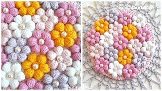 CROCHET Flower EASY tutorial DIY 3d crochet flowers [upl. by Suzann198]