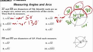 Geometry 1057 Measuring Angles and Arcs [upl. by Januarius317]