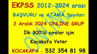 EKPSS 2012 2024 yılarına ait sınav başvuru sayıları ve atama sayıları [upl. by Aryajay820]