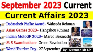 September 2023 Monthly Current Affairs  Current Affairs 2023  Monthly Current Affairs 2023current [upl. by Eerahs567]