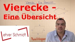 Vierecke  Eine Übersicht  Geometrie  Mathematik  Lehrerschmidt [upl. by Mady]