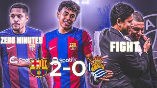 Barcelona vs Real Sociedad 20 Match Review Vitor Roque ZERO MINUTES Mbappe Khelaifi FIGHT [upl. by Nevaeh]