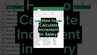 MS ExcelHow to Calculate Increment In Salary salaryincrease exceltips [upl. by Jacques]