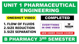 Unit 1 Pharmaceutical Engineering  Complete  Pharmaceutical Engineering 3rd semester  Carewell [upl. by Mckinney957]