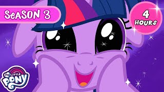 MEGA COMPILAÇÃO DA 3ª TEMPORADA😍🌈  My Little Pony A Amizade é Mágica  2 HORAS [upl. by Aicirtak]