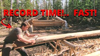 How To Peel Logs FAST Debarking Secrets for LOG CABIN [upl. by Aviv]