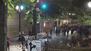 Portland police Central Precinct set on fire molotov cocktail thrown at officers [upl. by Bright744]