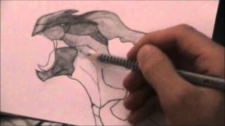 Zekrom Vs Reshiram Speed Drawing Part 1 Zekrom [upl. by Adnot]