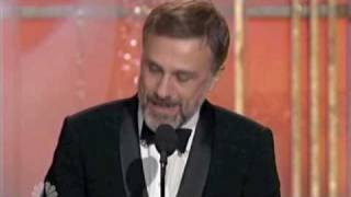 Christoph Waltz Golden Globe acceptance speech [upl. by Ellekim858]