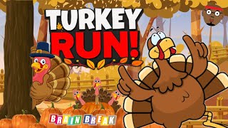 Turkey Run An Interactive PE Experience  Thanksgiving Brain Break  PhonicsMan Fitness [upl. by Eibot]