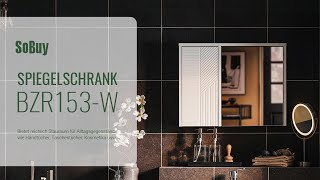 SoBuy Spiegelschrank mit Lamellentür丨 Hängeschrank丨Wandschrank丨BZR153W [upl. by Rodrick320]