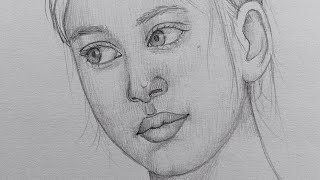 Drawing a Girls Face Using Loomis Proportions  Easy Tutoria step by step [upl. by Skees]