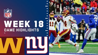 Washington Football Team vs Giants Week 18 Highlights  NFL 2021 [upl. by Gamal]