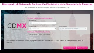 Descargar Factura CDMX  Facturación Gobierno de la Ciudad de México [upl. by Chiquita196]