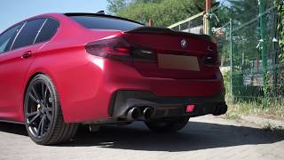 F90 M5 Eisenmann Downpipes  LOUD POPS AND BANGS [upl. by Geraint]