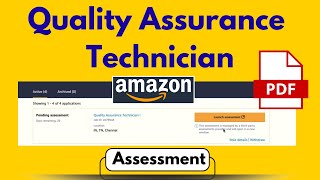 Quality Assurance Technician Assessment Test  Amazon Quality Assurance Technician 1 Interview Notes [upl. by Aihsotan]