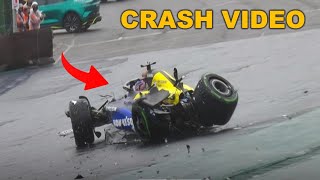 Alex albon crash  Albon out of Brazilian GP after massive qualifying crash [upl. by Lodhia]