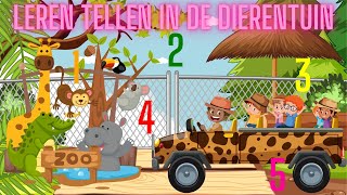 Leren Tellen in de Dierentuin 🐒 🦁🐘 Getallen Leren voor Peuters en Kleuters 1️⃣2️⃣3️⃣ [upl. by Love]