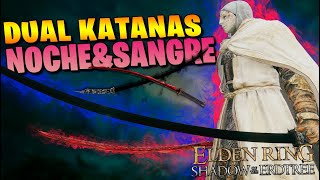 MEJOR BUILD SAMURAI DUAL KATANA DE LA NOCHE Y RIOS DE SANGRE en ELDEN RING DLC Shadow Of The Erdtree [upl. by Fira527]