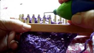 Irish Mesh Stitch for loom knitters 2 on an aio loom [upl. by Flessel487]