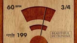 60 BPM 34 Wood Metronome HD [upl. by Piers]