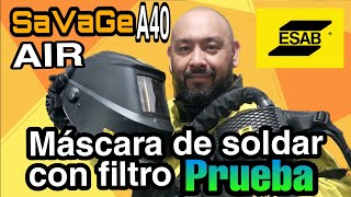 MÁSCARA PARA SOLDAR CON FILTRO DE AIRE  ESAB  savage A40 Air con papr [upl. by Kingston]