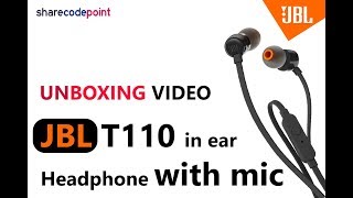 JBL T110 InEar Headphones with Mic Black  Unboxing Video  Overview  Sound Testing [upl. by Isador]