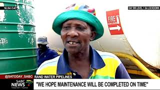 Rand Water hopes maintenance on pipelines will be completed on time [upl. by Etnom]