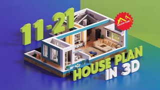 11 x 21 house plan 3D 11x21 ghar ka naksha 1 bhk house designsmall house plan11x21 house map [upl. by Yborian815]