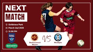 Stenhousemuir Women v Westdyke  SWF Championship [upl. by Eimrots]