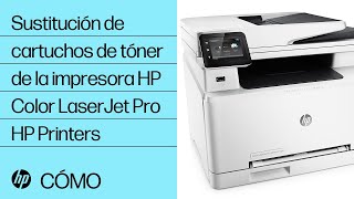 Sustitución de cartuchos de tóner de la impresora HP Color LaserJet Pro  HP Printers  HP Support [upl. by Anayeek]