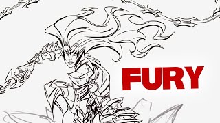 Fury Illustration Process fury darksiders fanart [upl. by Jasmine]