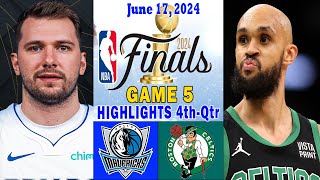 Dallas Mavericks vs Boston Celtics NBA Finals Game 5 Highlights 4thQtr 061724  2024 NBA Finals [upl. by Zipnick]