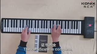 Konix PB61 61 Keys Roll Up Piano Mini Electronic Gifts Educational Toys for Digital Beginn [upl. by Adnoloy]