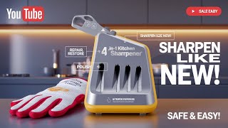 Restore Your Knives Like New 4 in 1 Knife Sharpener with Cut Resistant Glove [upl. by Gnaht]