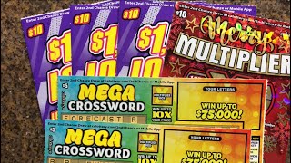 1K Loaded Merry Multiplier amp Mega Crossword🍀🍀Wins🍀🍀🤑🤑CA Lottery Scrtachers🤑🤑 [upl. by Etyak]