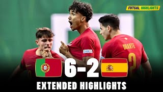 Portugal vs Spain  What a Comeback From Portugal  Highlights  U19 Euro Futsal Final 10092023 [upl. by Ainnet541]