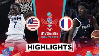 USA 🇺🇸 vs France 🇫🇷  Highlights  FIBA U17 Basketball World Cup 2024 [upl. by Leerzej573]