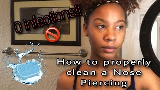 How to Properly Clean 🧼 Your Nose Piercings Tutorial [upl. by Eirrac]