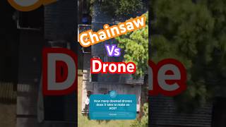 Who wins Drone vs chainsaw Friendly fire but still a kill djidrone arboristfail pinetree trees [upl. by Oihsoy]