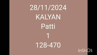 KALYAN MATKA TRICK 28 11 2024 ANALYSIS TRICKS  KALYAN OPEN  MARKET ANALYSIS [upl. by Kirstin129]