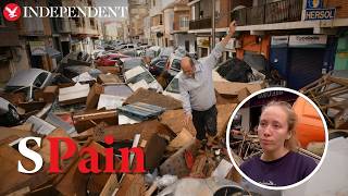 ‘It’s all destroyed’ Aftermath of deadly flash floods in Spain [upl. by Sumahs]