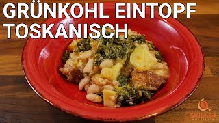 Ribollita Toskanischer Grünkohl Eintopf  Rezept aus Grünkohl und Bohnen  Vegan gesund lecker [upl. by Ariaec]