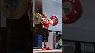 🇩🇪 champion 24🥇 Celina Schönsiegl 100kg clean and jerk sports 2024 weightlifting gym [upl. by Adniled]