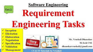 SE 15 Requirement Engineering Tasks  Software Engineering [upl. by Aztilem960]