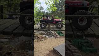 Axial SCX10 III CJ7 OVER THE BRIDGE 🫣 rccrawler rccar [upl. by Blasien]