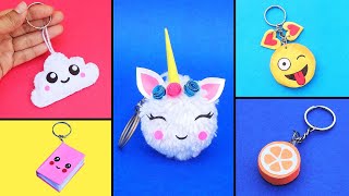 5 DIY Cute amp Easy Keychains How to make Keyrings at home Best out of waste [upl. by Star]