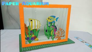 DIY Paperboard AquariumFoldable  Aquarium kertas [upl. by Llesram]