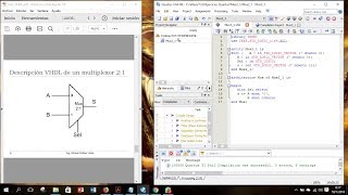 Ejemplo del Multiplexor 21 en un editor de texto VHDL en QUARTUS II  2018 [upl. by Notkcorb]